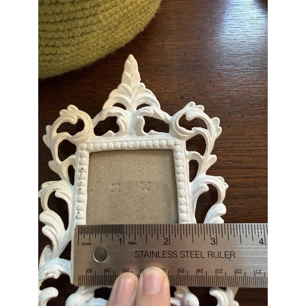 Vintage Photo Picture Frame Lot Ornate Gold White Brass Metal Victorian Decor